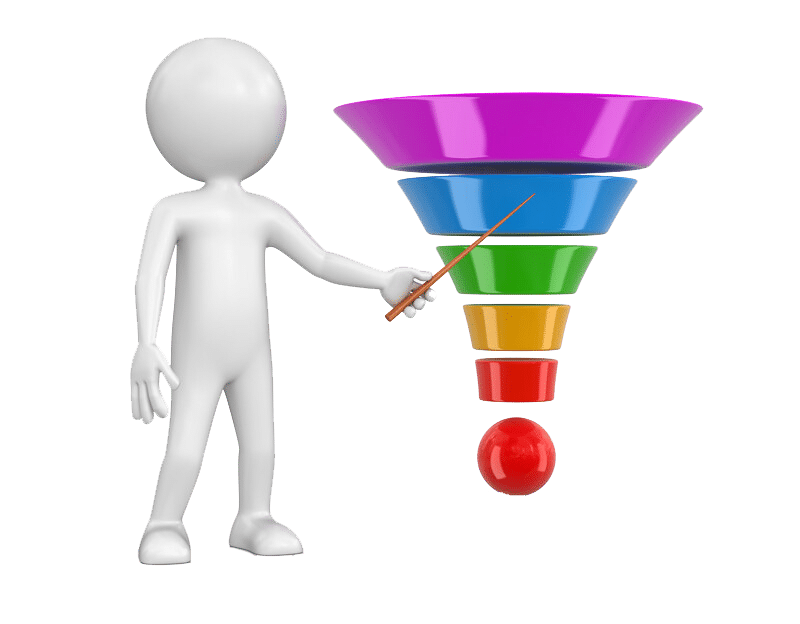 Sales funnel customer journey illustration
