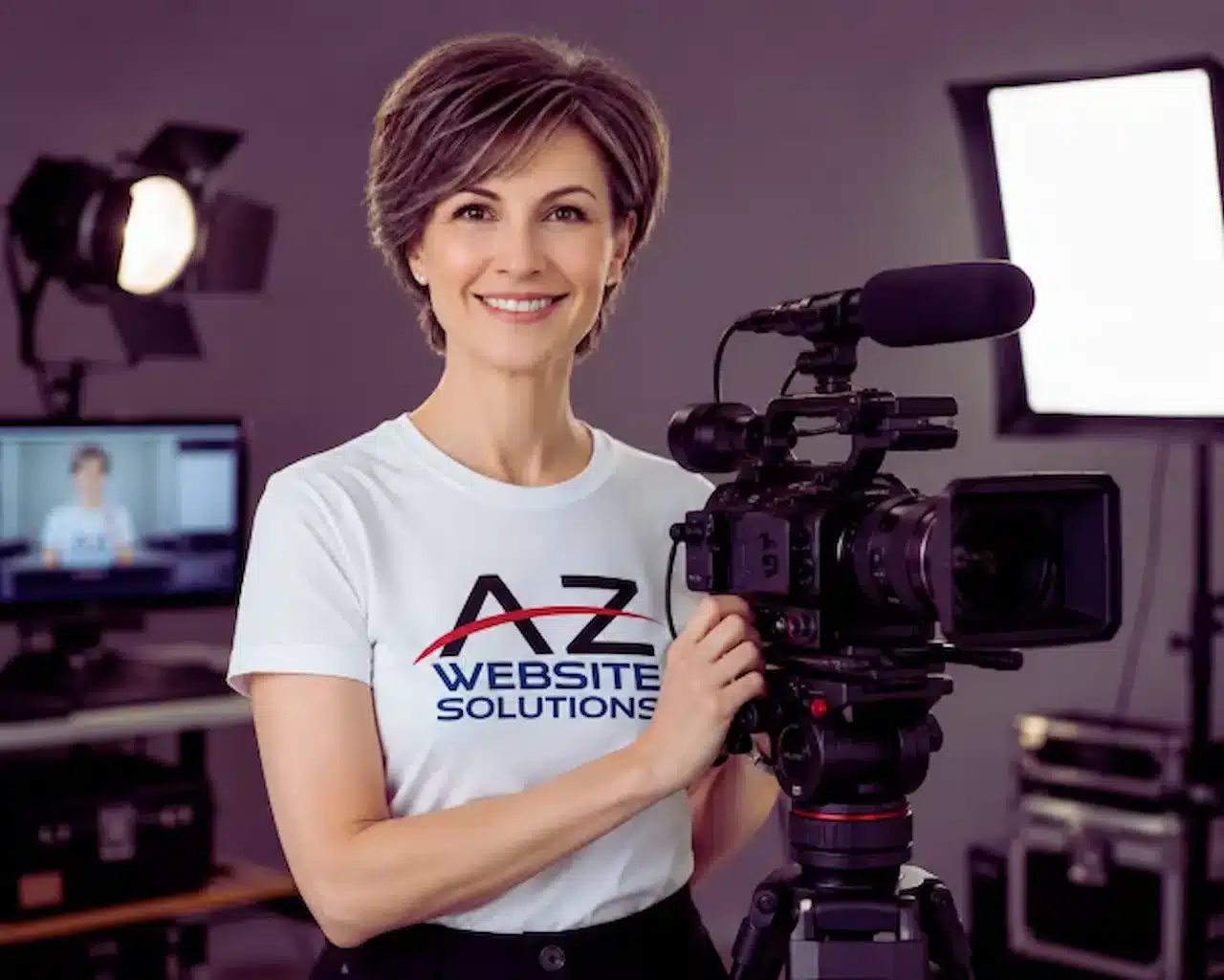 A to Z Website Solutions videographer filming professional marketing and promotional video content.
