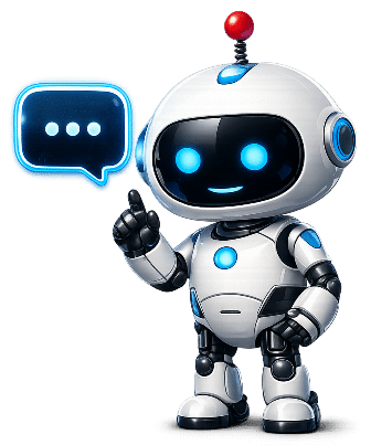 AI website chatbot mascot answering customer questions