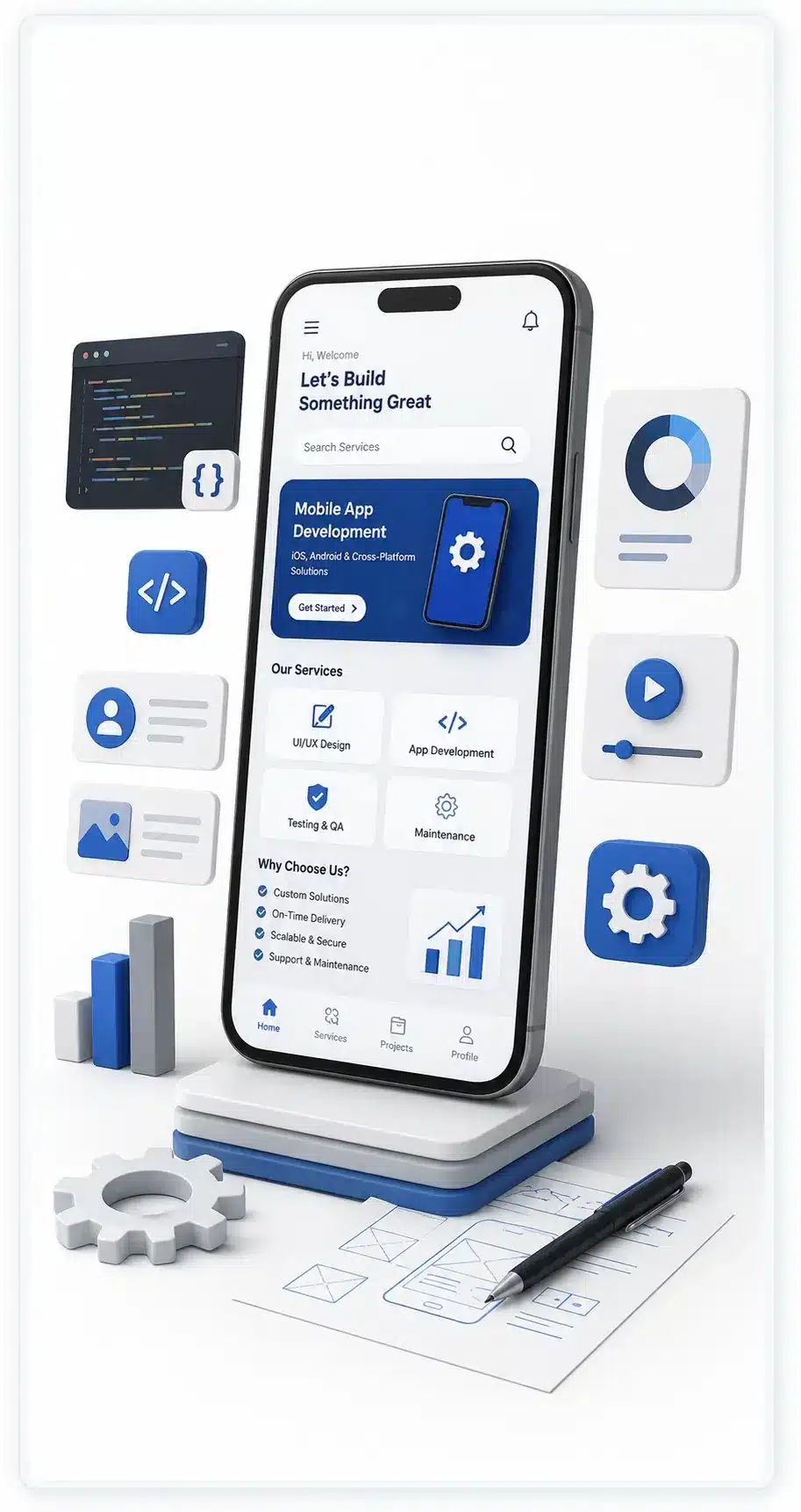 Custom mobile app development for businesses